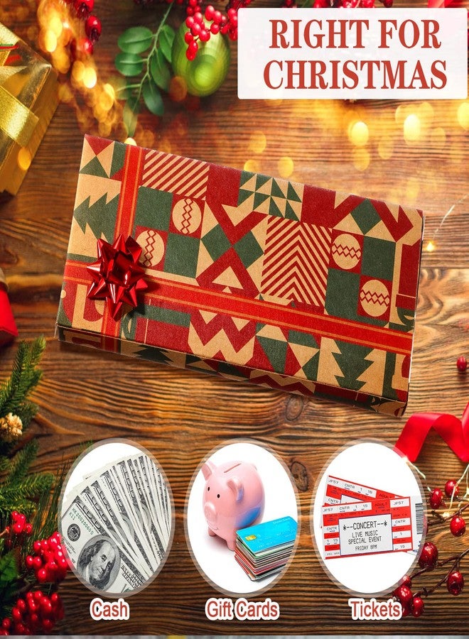 Funrous 16 Pcs Christmas Gift Card Holders Boxes with Bows and Name Stickers, 6.3 x 2.7 x 0.6 Inch, Christmas Paper Present Wrap Card Xmas Party Favor Boxes for Xmas Holiday(16 Pcs) - Image 4